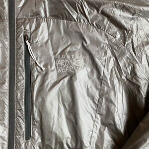 Mountain Hardwear Metallic Silver Packable Windbreaker- L